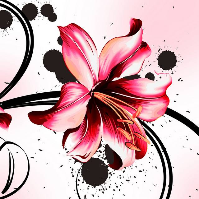 粉红色花朵无框画3