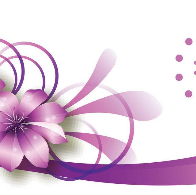 紫粉花卉创意装饰画1
