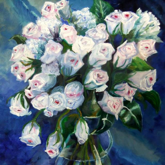花卉插瓶油画装饰画24
