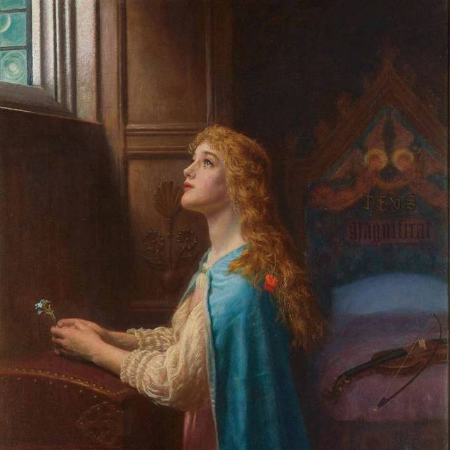 祈祷的女孩欧洲宫廷油画