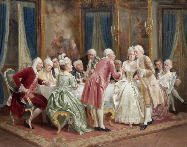 贵族们的酒宴欧洲宫廷油画