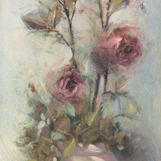朦胧粉色玫瑰装饰画