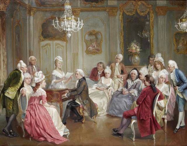 贵族们的音乐会欧洲宫廷油画