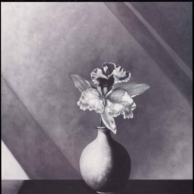 复古黑白花卉手绘装饰画3