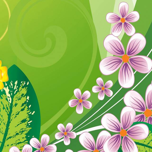 绿底条纹粉色花卉装饰画2