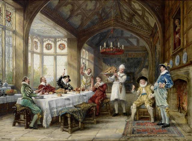 享受午餐的男人们宫廷油画装饰画
