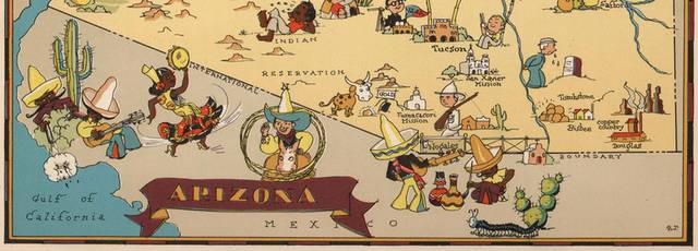 1935年出版亚利桑那州地图装饰画