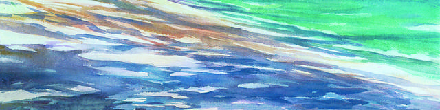 水彩海滩帆船装饰画