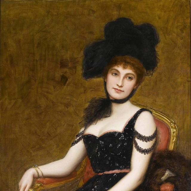 黑色裙子的女人宫廷油画