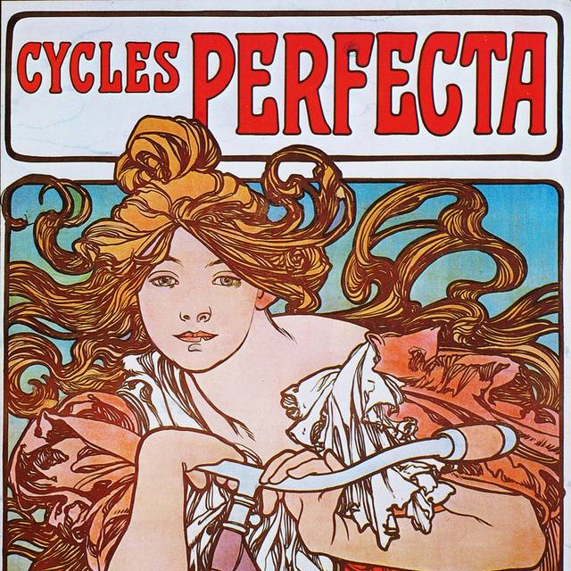 骑自行车的女人装饰画