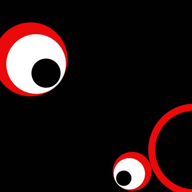 黑底红白黑圆圈装饰画1