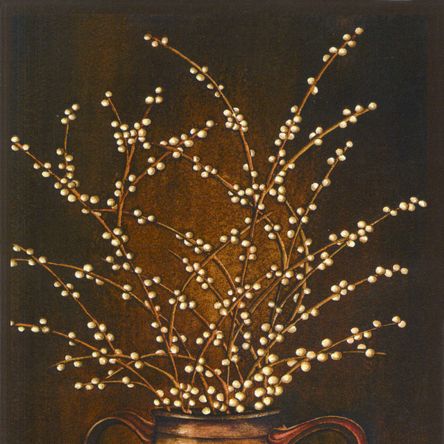 木桶上的花瓶装饰画1