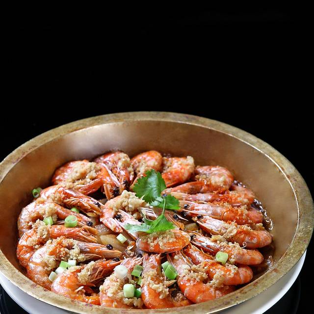 铜盘蒜茸虾餐饮图片
