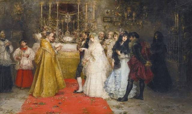 婚礼宫廷油画装饰画