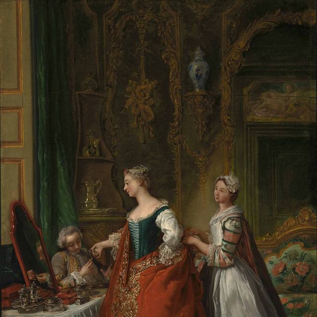 梳妆的贵族女人欧洲宫廷油画