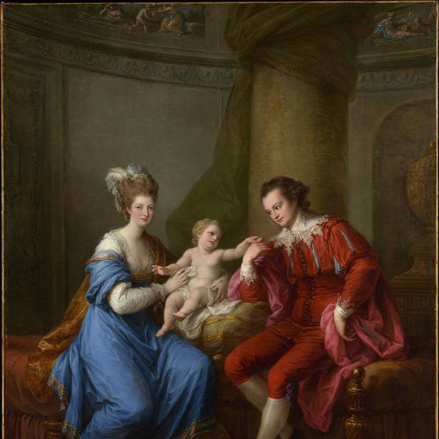 婴儿和父母欧洲宫廷油画