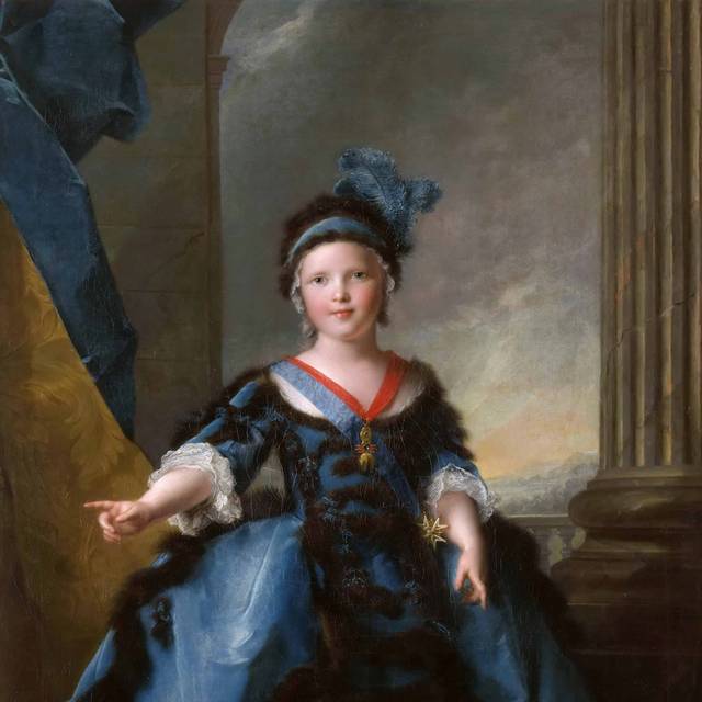 蓝色裙子的孩子欧洲宫廷油画
