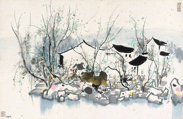 吴冠中画作手绘作品