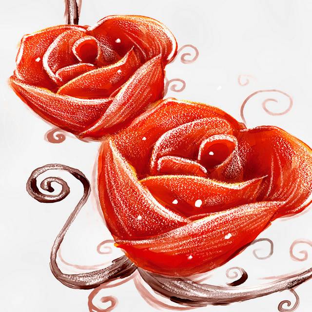 艺术手绘玫瑰装饰画