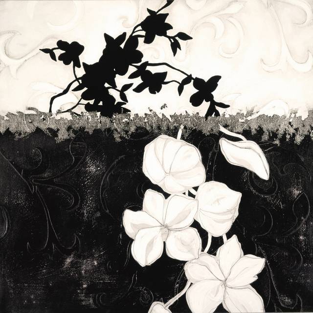 黑白植物装饰画1