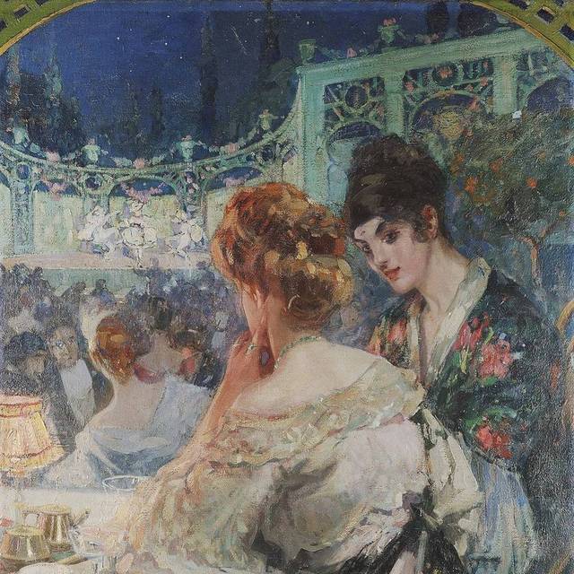 餐桌旁的女人宫廷油画装饰画