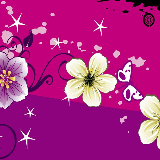 紫黄花卉装饰画1