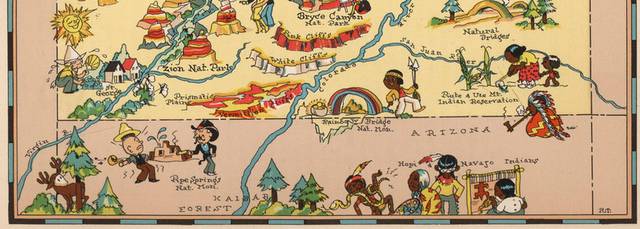 1935年出版犹他州地图装饰画