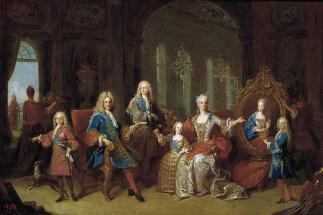 欣赏人像的贵族们宫廷油画装饰画