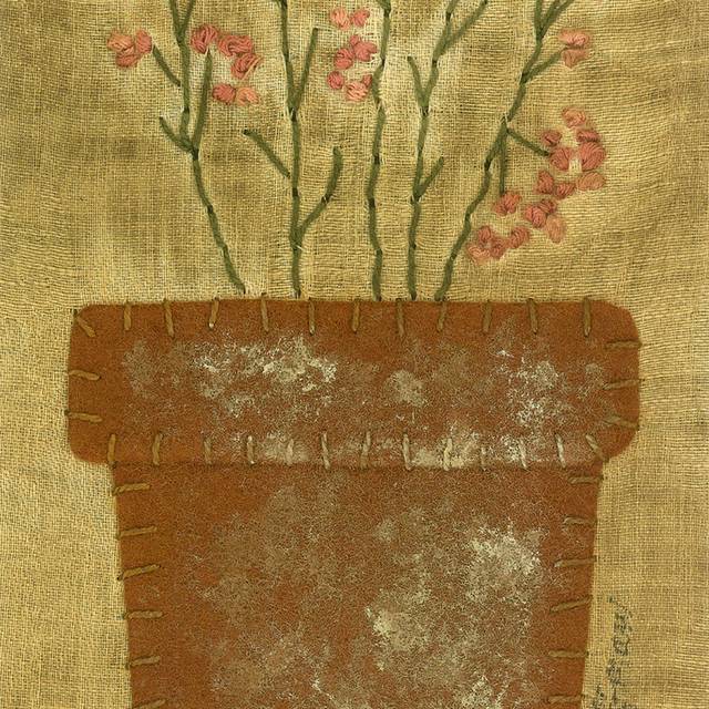 红花盆栽装饰画2