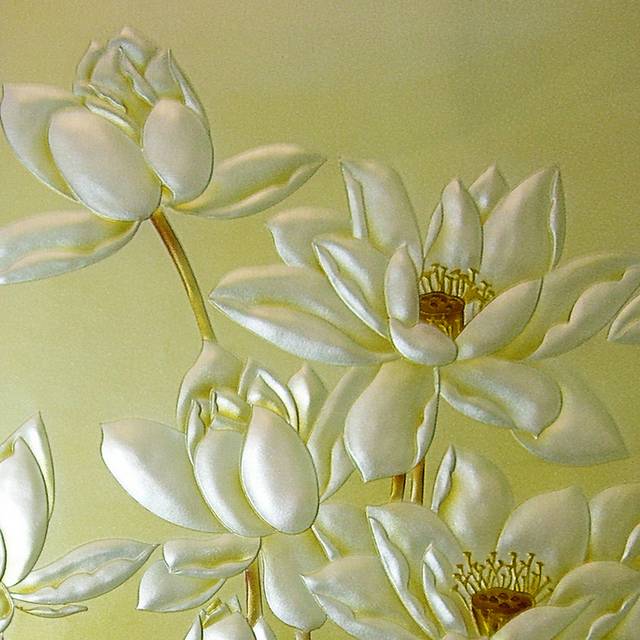 白金花朵玄关画