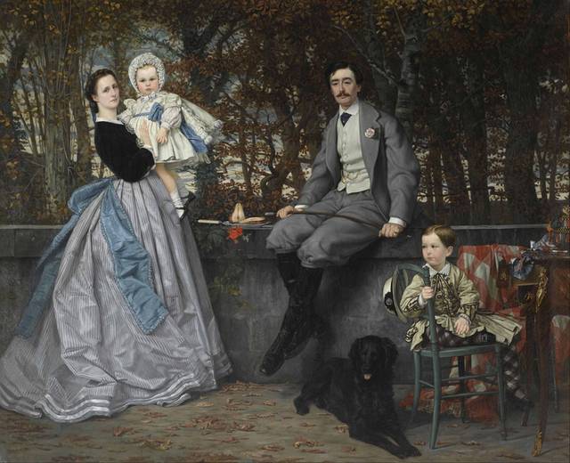 侯爵和侯爵夫人的肖像油画素材