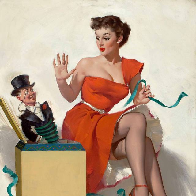 油画美国美女装饰画1