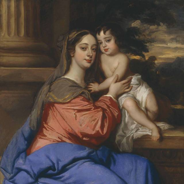 克利夫兰公爵夫人和她的儿子油画素材