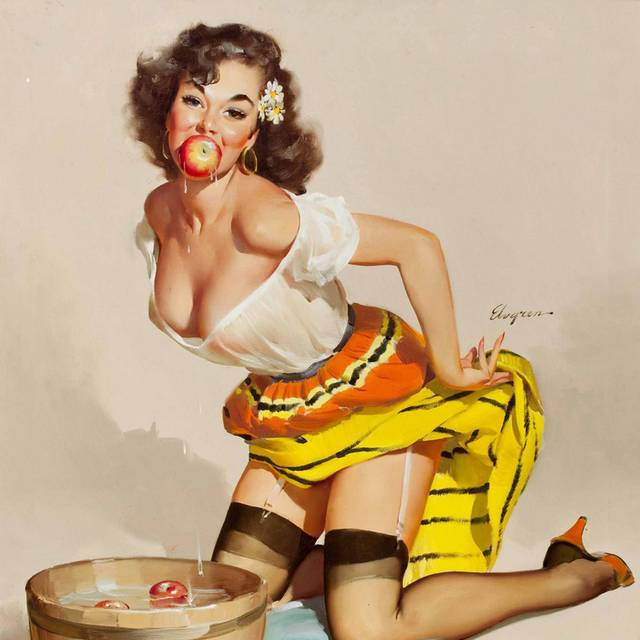 美国手绘美女装饰画1