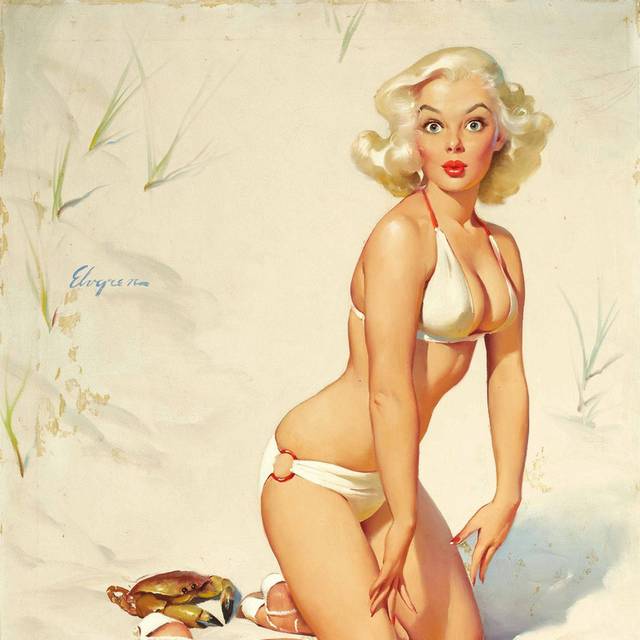 美式手绘油画美女装饰画2