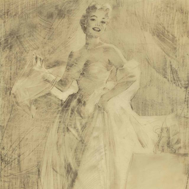复古手绘美式美女装饰画1