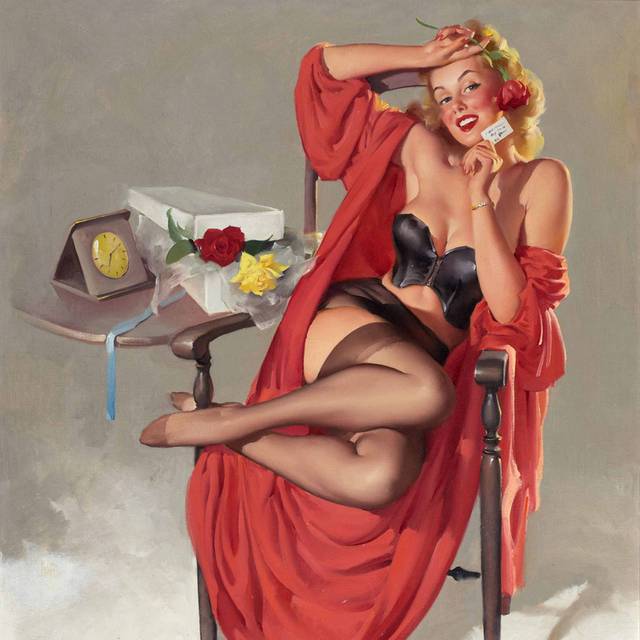 美式油画美女装饰画5