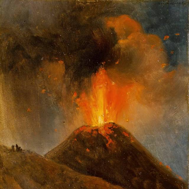 火山装饰油画