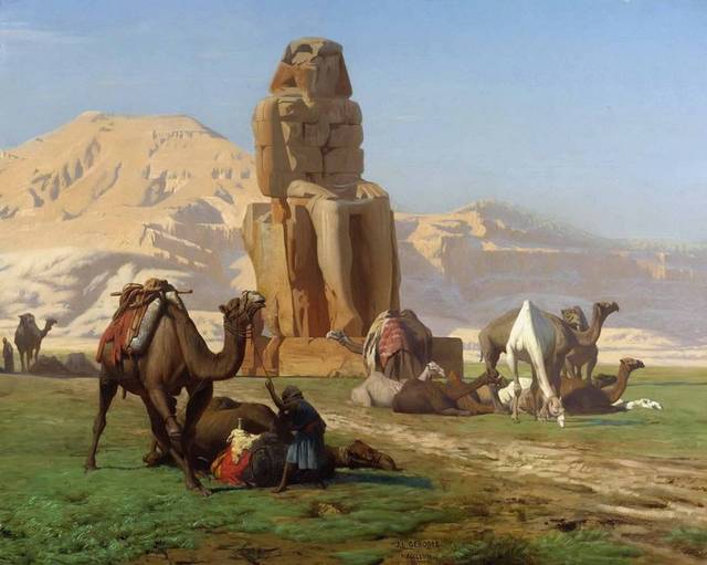 骆驼队油画装饰画