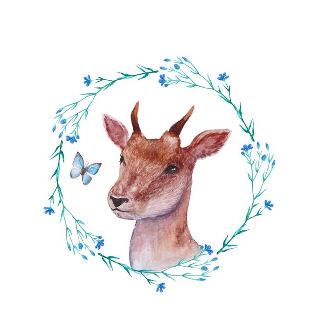 花中鹿装饰画