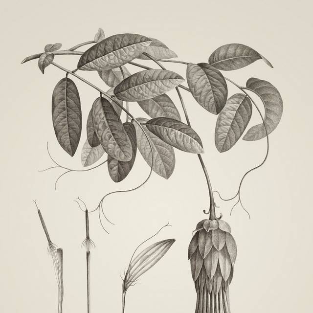 手绘素描植物装饰画3