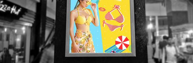 比基尼泳装夏季促销海报