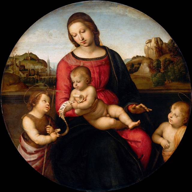 母亲和圣洁的孩子油画素材