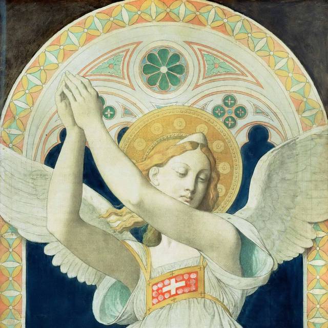 长着翅膀的女人油画素材