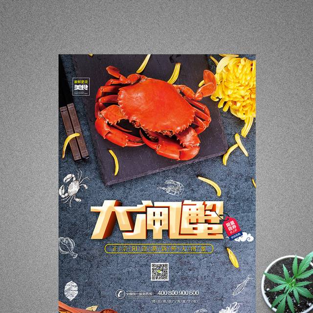 中华美味阳澄湖大闸蟹宣传海报
