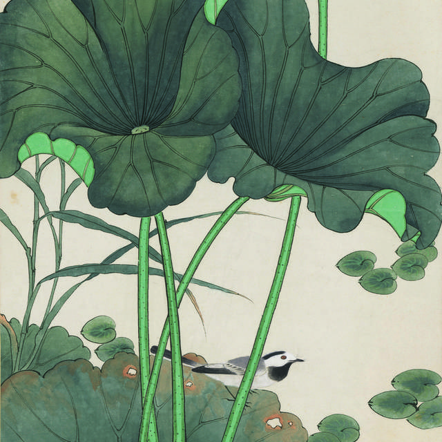 白色荷花蜻蜓中式装饰画