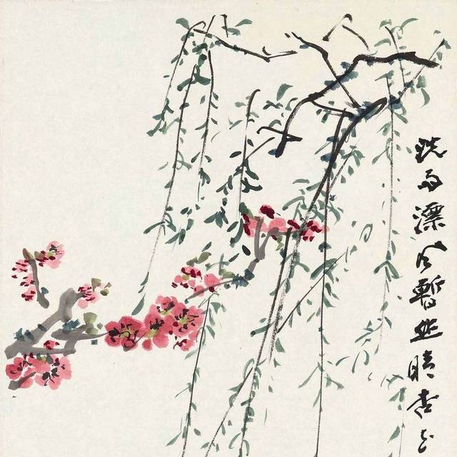 梅花柳树装饰画