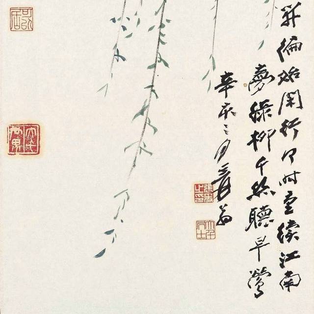 梅花柳树装饰画