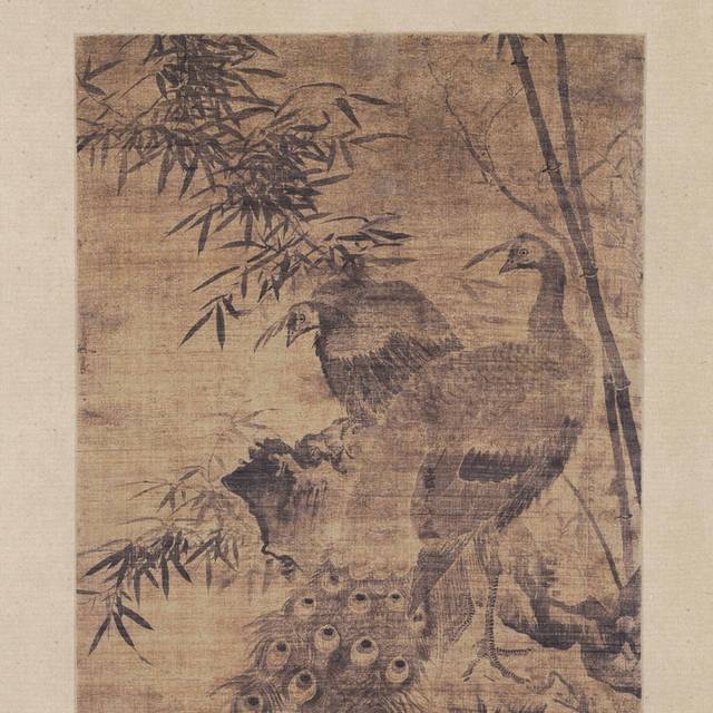 孔雀图中式装饰画