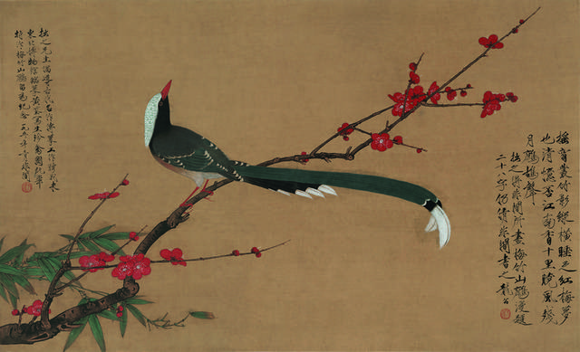 红梅鹧鸪鸟中式装饰画